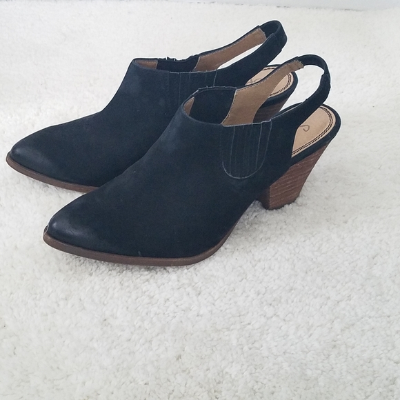 Splendid Shoes - Splendid Averie Black Suede Slingback Booties